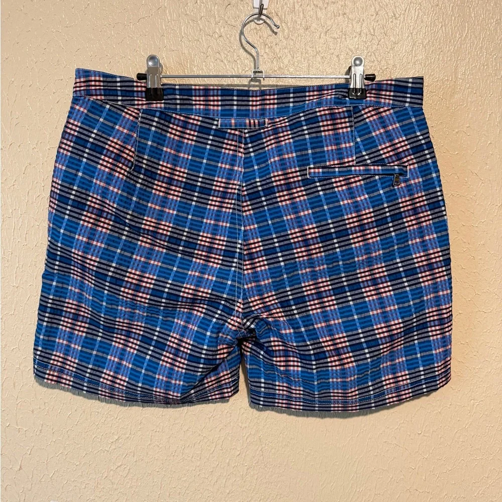 Bugatchi‎ Plaid Swim Shorts Size 34 Lined Mesh Pockets